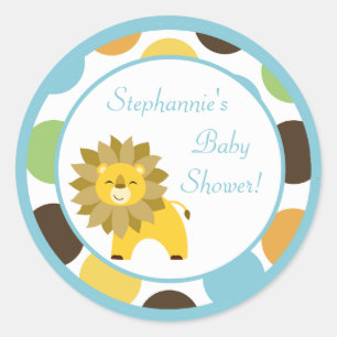 6 - 3" Favour Stickers Jungle King Lion Safari