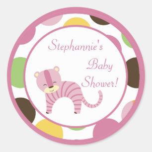 6 - 3"  Favour Stickers Jungle Queen Tiger Safari