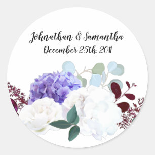 6 - 3" Favour Stickers Lavender Hibiscus on Whit