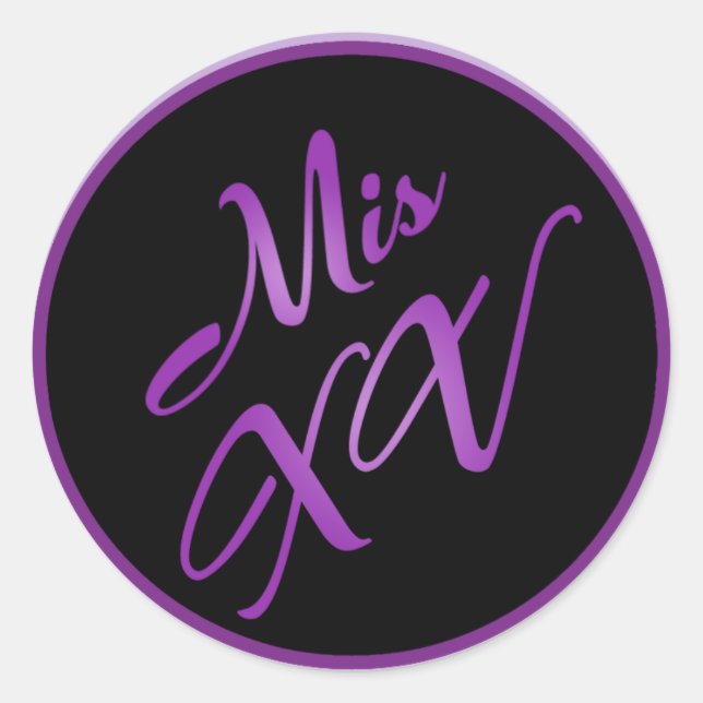 6 - 3"  Favour Stickers Mis XV Purple Morado (Front)