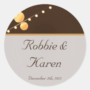 6 - 3" Favour Stickers Modern Paper Lanterns on Br