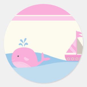 6 - 3" Favour Stickers Naut Sail Boat Whale