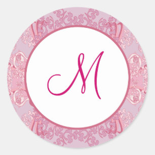 6 - 3" Favour Stickers Pink/Purple Chinese Scrolls