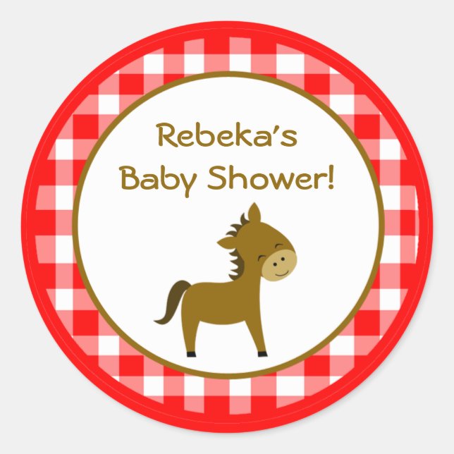 6 - 3" Favour Stickers Red Barn Farm Animals (Front)