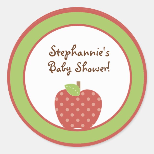 6 - 3"  Favour Stickers Red Barn Farm Apple (Front)