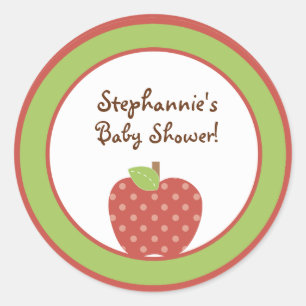 6 - 3"  Favour Stickers Red Barn Farm Apple