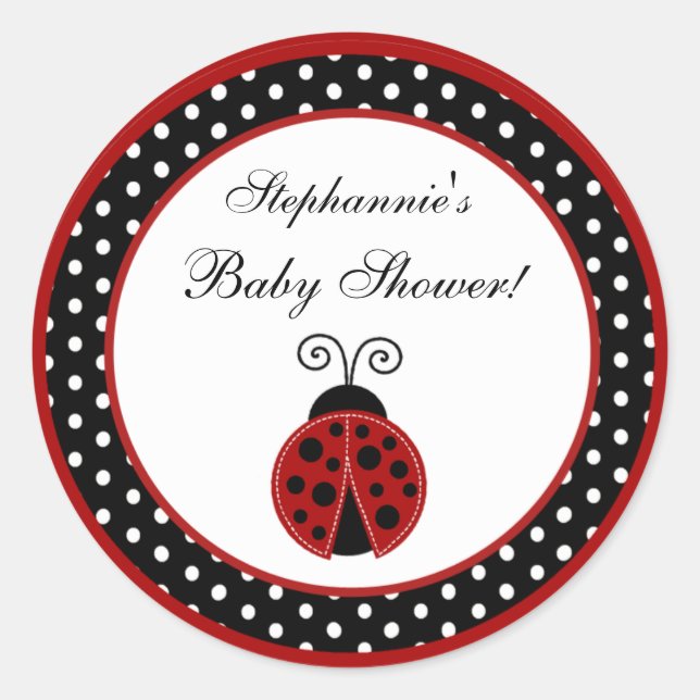 6 - 3"  Favour Stickers Red Ladybug (Front)