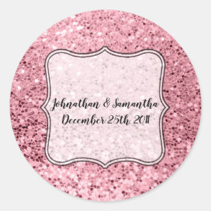 6 - 3"  Favour Stickers Rose Gold Glitter