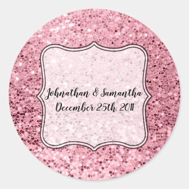6 - 3"  Favour Stickers Rose Gold Glitter (Front)