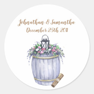 6 - 3" Favour Stickers Summer Country Wedding Rus