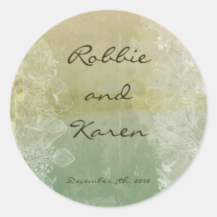 6 - 3" Favour Stickers Vintage Floral Antique