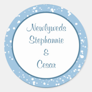 6 - 3" Favour Stickers Winter Blue Christmas