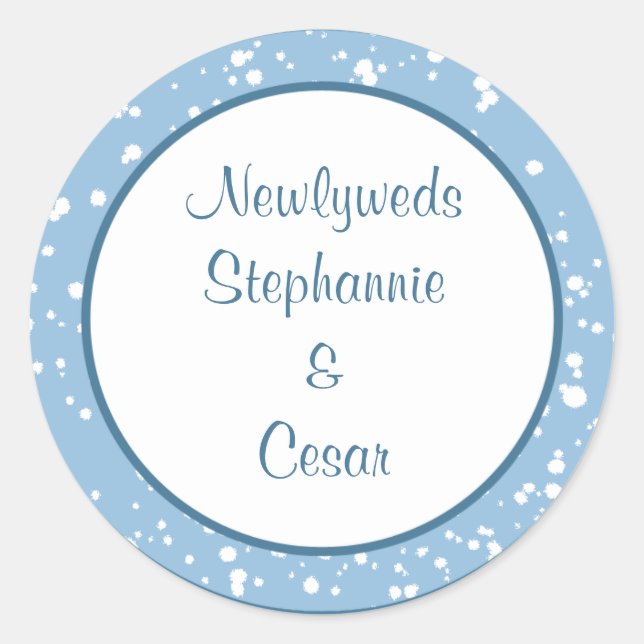 6 - 3" Favour Stickers Winter Blue Christmas (Front)