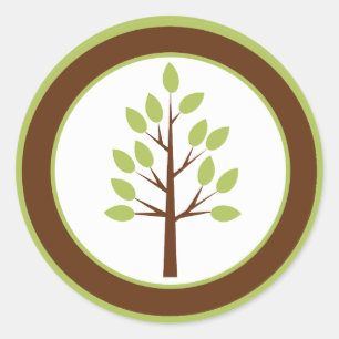 6 - 3" Favour Stickers Woodland Friends Tree