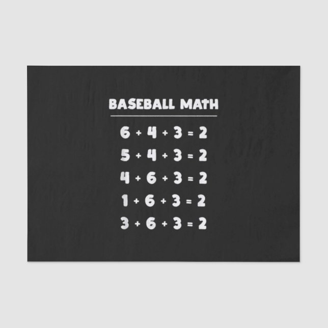 6 4 3 2 Baseball Math - Cute Playing Softball Game Tissue Paper (Front)