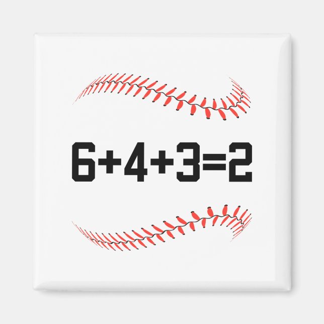 6 4 3 2 Double Play Baseball Player Baseball Sayin Magnet (Front)