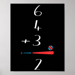 6 4 3 2 Double Play Baseball Poster