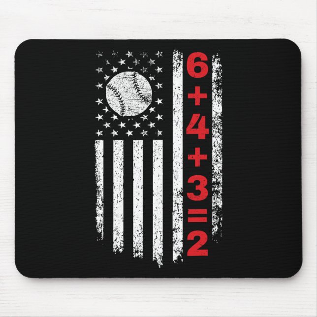 6+4+3=2 Double Play Sell Math Player American Flag Mouse Mat (Front)