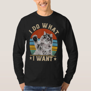 6 4 Cat I Do What I Want Vintage Cat T-Shirt