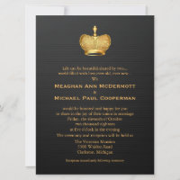 6.5" x 8.75" Golden Royal Queen Crown Wedding