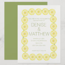 6.5" x 8.75" Yellow Daisy Chain Wedding invite