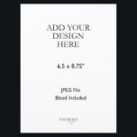 6.5x8.75" Card Print<br><div class="desc">This is the Print Order for 6.5x8.75 inches or 165x223 mm card printing. This card size is a great option for menu, small sign, small flyers, greeting card or any printing needs. Download your design as a JEPG file with bleed option checked and upload by click on the "Personalize this...</div>