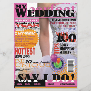 *6.5x8.75" Wedding Magazine Cover Page  Invitation