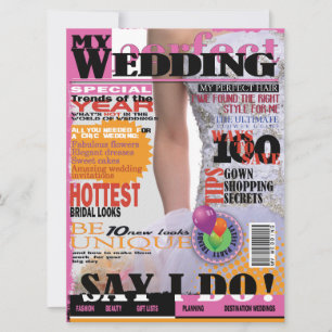 *6.5x8.75" Wedding Magazine Cover Page  Invitation