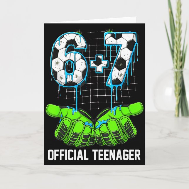 6+7 = 13 Year Old Boys Girls Teenager 13th Birthda Card (Front)