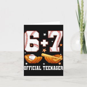 6+7 13 year old teenager baseball boy 13th birthda card