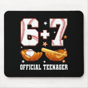 6+7 13 year old teenager baseball boy 13th birthda mouse mat