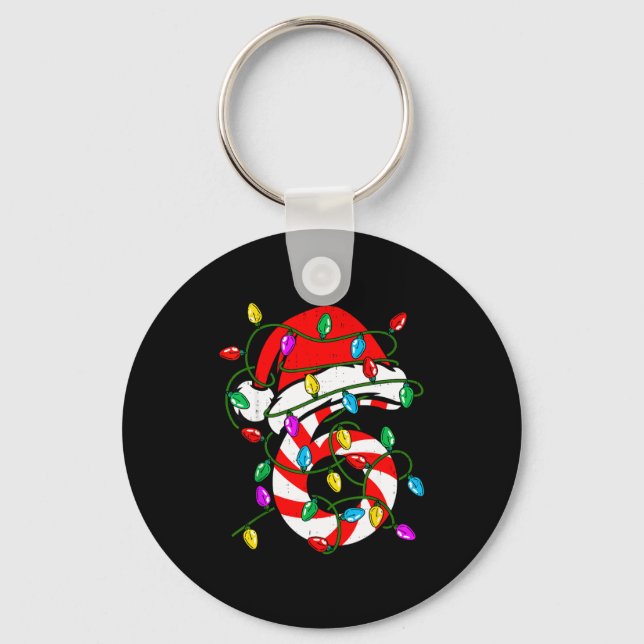 6 7 67 Meme Six Seven Candy Funny Christmas Couple Key Ring (Front)