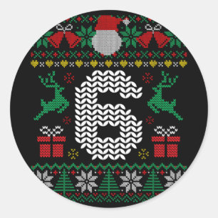 6 7 67 Meme Six Seven Funny Christmas Ugly Couple Classic Round Sticker