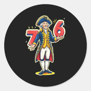 6-7 7-6 Funny George Washington Six Seven Meme  Classic Round Sticker