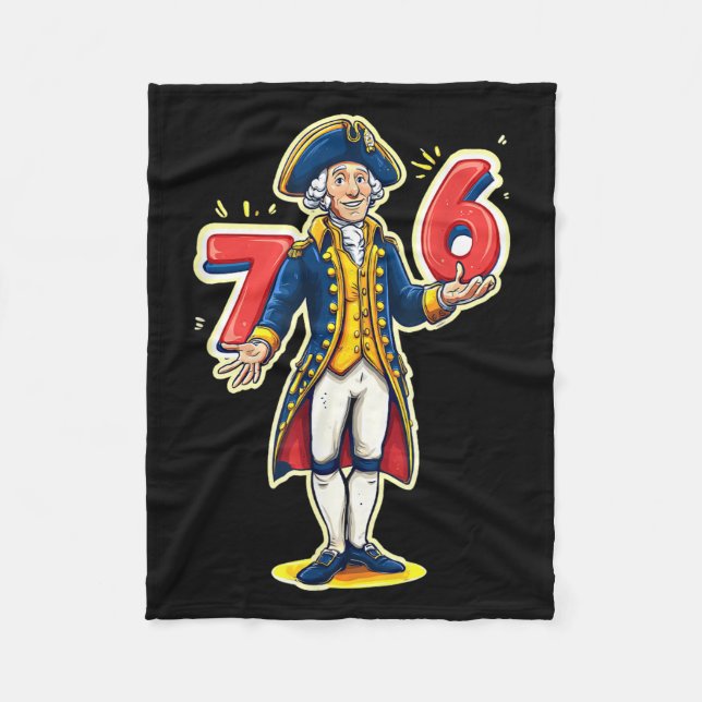6-7 7-6 Funny George Washington Six Seven Meme  Fleece Blanket (Front)