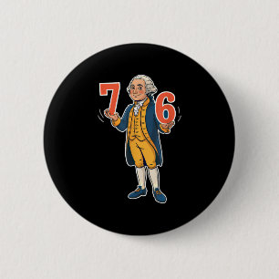 6-7 7-6 George Washington Funny Six Seven Gen Alph 6 Cm Round Badge