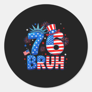 6-7 7-6 george washington seven six funny 4th of classic round sticker
