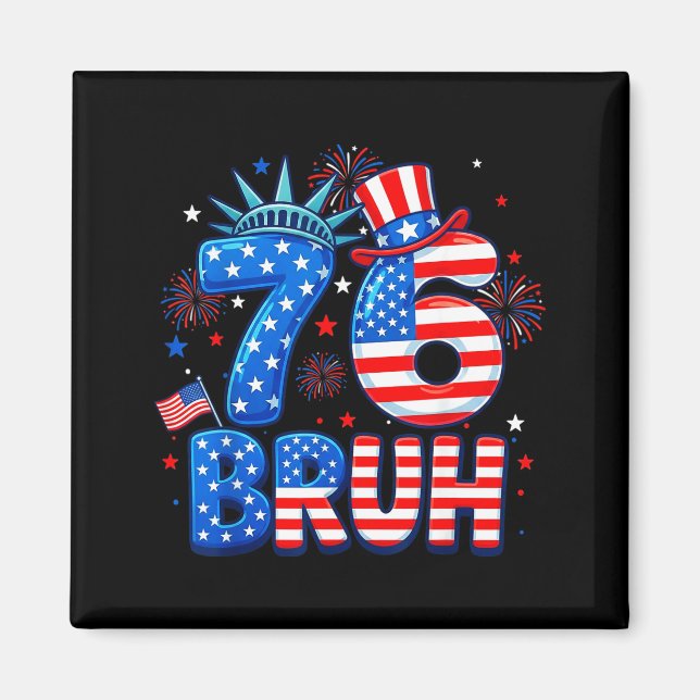 6-7 7-6 george washington seven six funny 4th of magnet (Front)