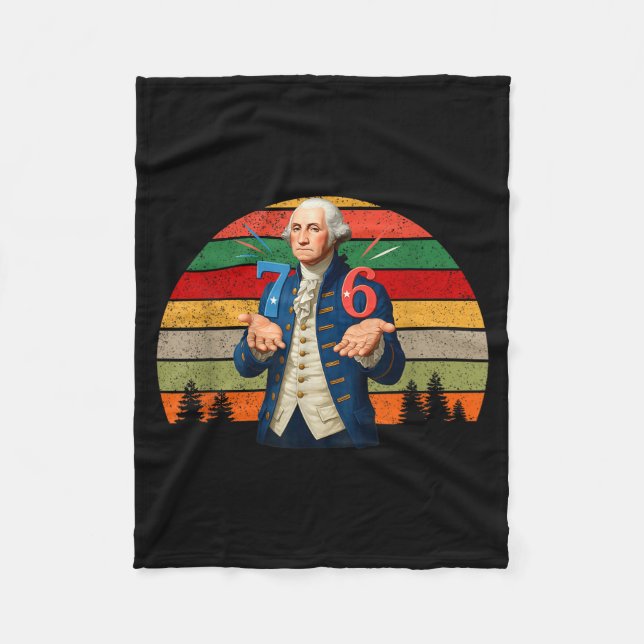 6-7 7-6 George Washington Seven Six Teacher Americ Fleece Blanket (Front)