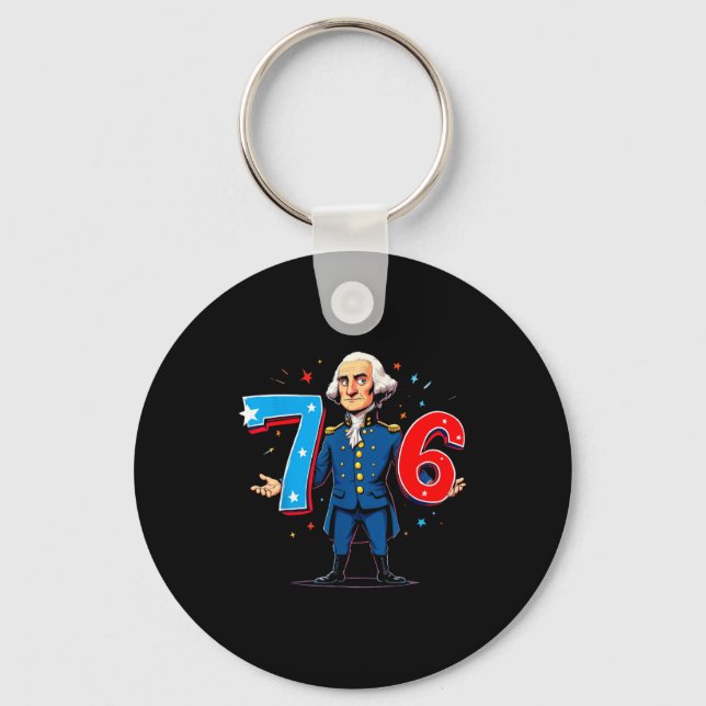 6-7 7-6 George Washington Seven Six Teacher Americ Key Ring (Front)