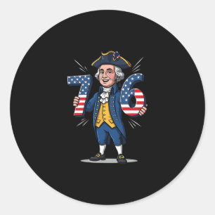 6-7 7-6 George Washington Six Seven Meme Gen Alpha Classic Round Sticker