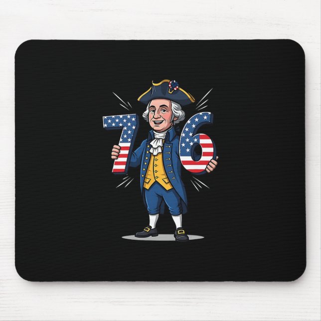 6-7 7-6 George Washington Six Seven Meme Gen Alpha Mouse Mat (Front)