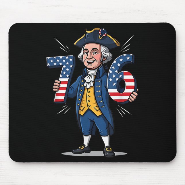 6-7 7-6 George Washington Six Seven Meme Gen Alpha Mouse Mat (Front)