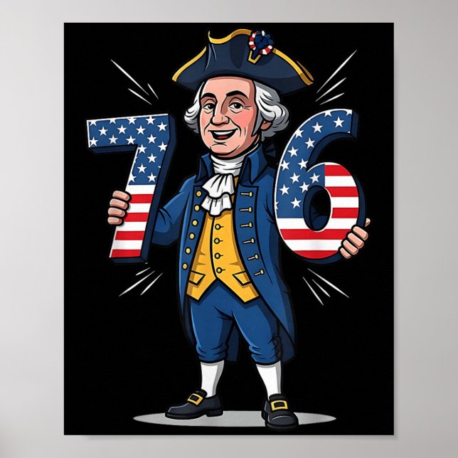 6-7 7-6 George Washington Six Seven Meme Gen Alpha Poster (Front)