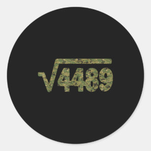 6 7 Army Pattern Meme Square Root 4489 Slang Math Classic Round Sticker