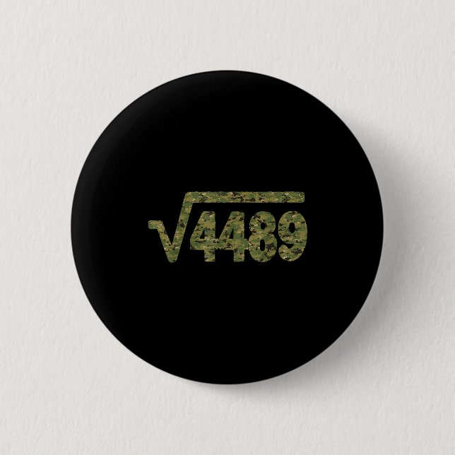 6 7 Army Pattern Meme Square Root 4489 Slang Math  Cm Round Badge (Front)