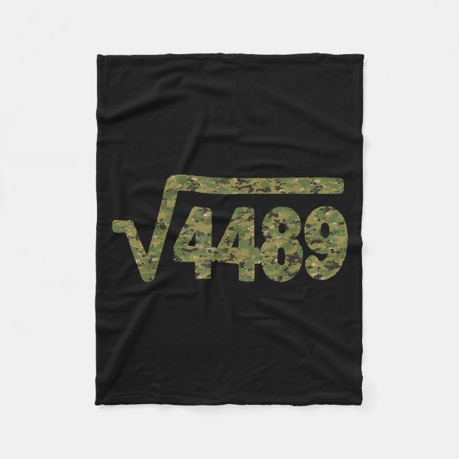 6 7 Army Pattern Meme Square Root 4489 Slang Math  Fleece Blanket (Front)