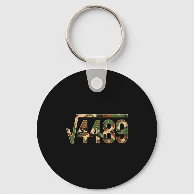 6 7 Army Pattern Meme Square Root 4489 Slang Math  Key Ring (Front)