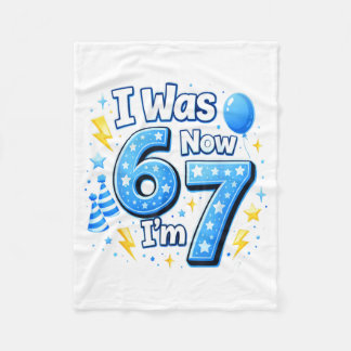 6 7 Birthday Boy 7 Years Old was 6 7 67 Meme Kids Fleece Blanket