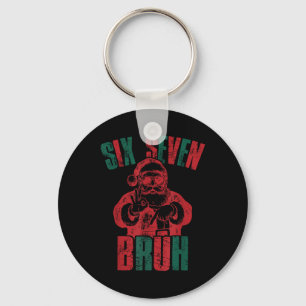 6 7 Bruh Funny Santa Six Seven Trending 67 Happy 6 Key Ring